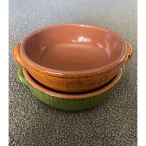 De SILVA Terracotta Soup Bowl Set Baking Oven Dish with Handle Made in Italy